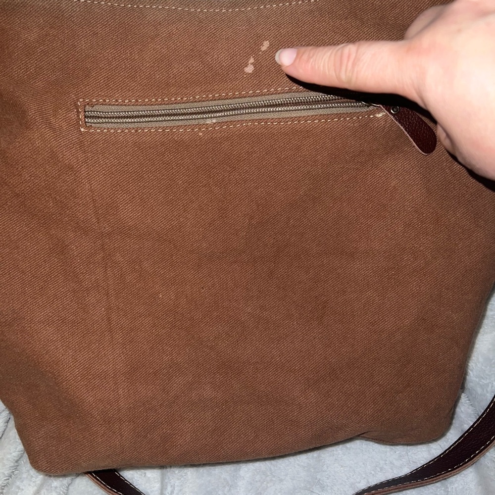 Myra Delphine canvas crossbody bag turquoise detail - Picture 6 of 10